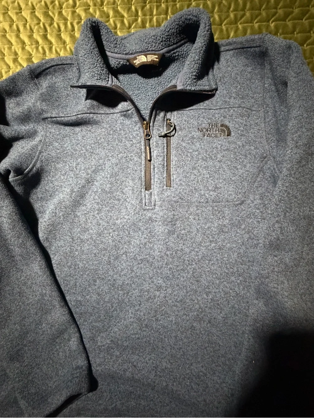 The North Face blue men’s fleece 1/4 zip pullover  size small